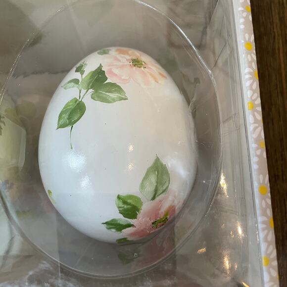 Laura Ashley Spring Floral Decorative Ceramic Easter Eggs Set Of 4 New In Box - Picture 5 of 6
